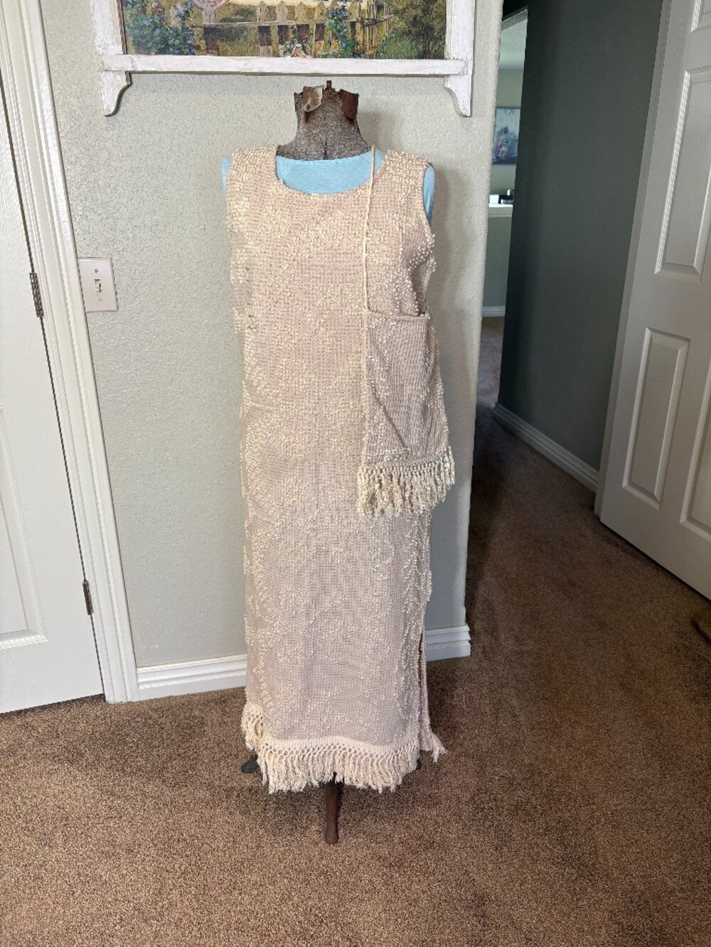 Chenille Summer Dress with Matching Purse by Memory Wear by Deborah sz M